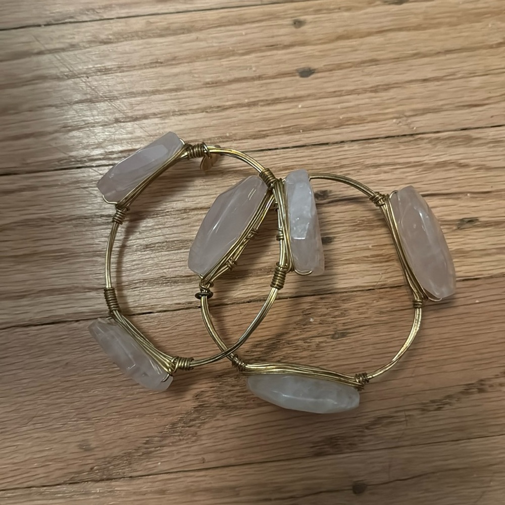 Rose quartz and coin bracelets (set of 4)